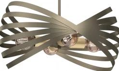 Żyrandol SPARKLE Złoty Szary 4xE14 W