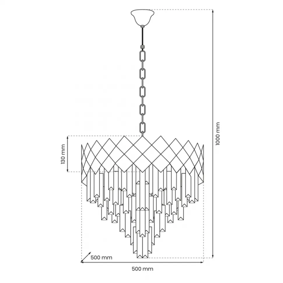 Żyrandol Wiszący CARISMA Srebrny Szklane Kryształy 9xE14 50cm