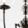 Żyrandol BRILLANTE Czarny Transparentny Szklane Klosze 6xG9 * Jupiter