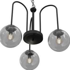 Żyrandol CAMBRIDGE Czarny Szklany Klosz 3xE14 * Luminex Hot