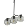 Żyrandol CESAR Czarny Szklane Klosze 3xE27 * TK Lighting