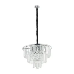 Żyrandol CRISTAL Srebrny Szklane Kryształy 9xE14 56cm * Nowodvorski Best