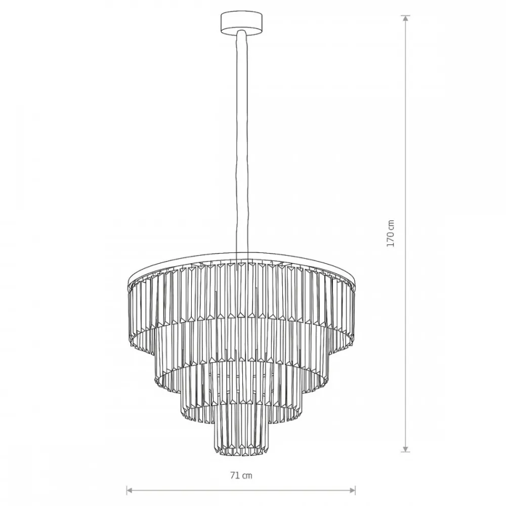 Żyrandol CRISTAL Srebrny Szklane Kryształy 12xE14 71cm * Nowodvorski Online