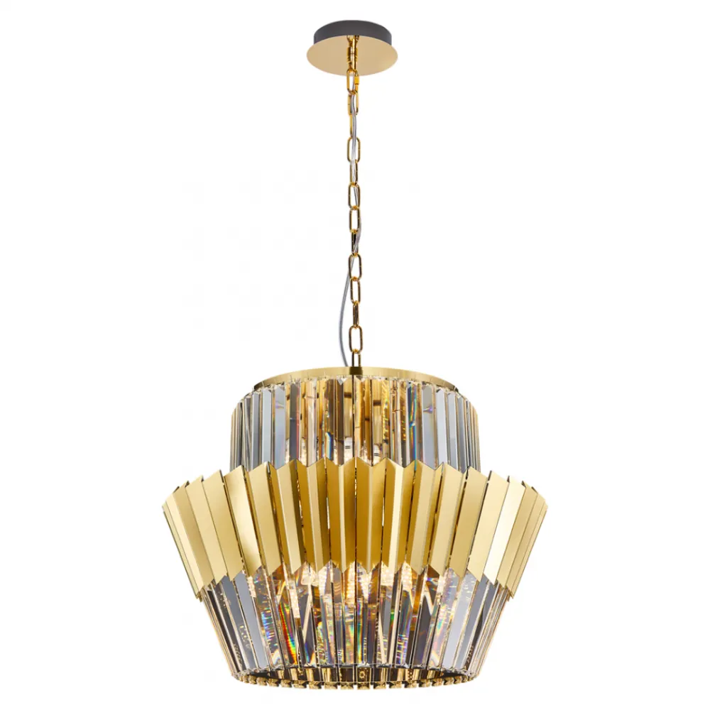 Żyrandol DONNA Złoty Szklane Kryształy 12xE14 55cm * Eko-light Best
