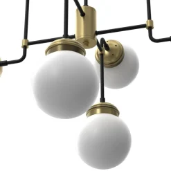 Żyrandol HYDRO Złoty Biały Szklany Klosz 8xE14 * Luminex Sale