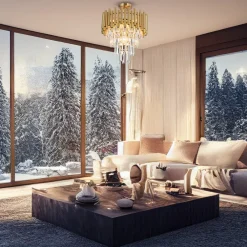 Żyrandol kryształowy Madison 9xE14 złoty * Eko-light Best