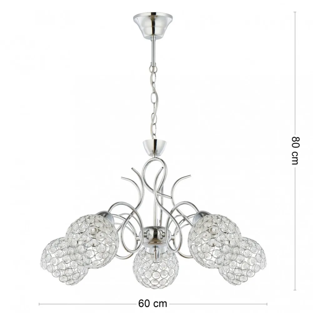 Żyrandol kryształowy wiszący Crystal III 5xE27 * HowHomely Discount