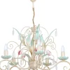 Żyrandol LUCE Szary Beżowy 5xE14 * Luminex New