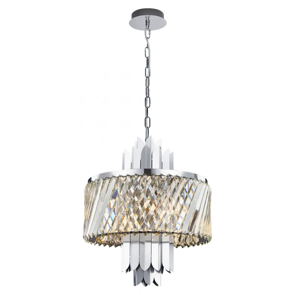 Żyrandol MARGOT Srebrny Szklane Kryształy 6xE14 43cm * Eko-light Discount