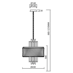 Żyrandol MARGOT Srebrny Szklane Kryształy 6xE14 43cm * Eko-light Discount