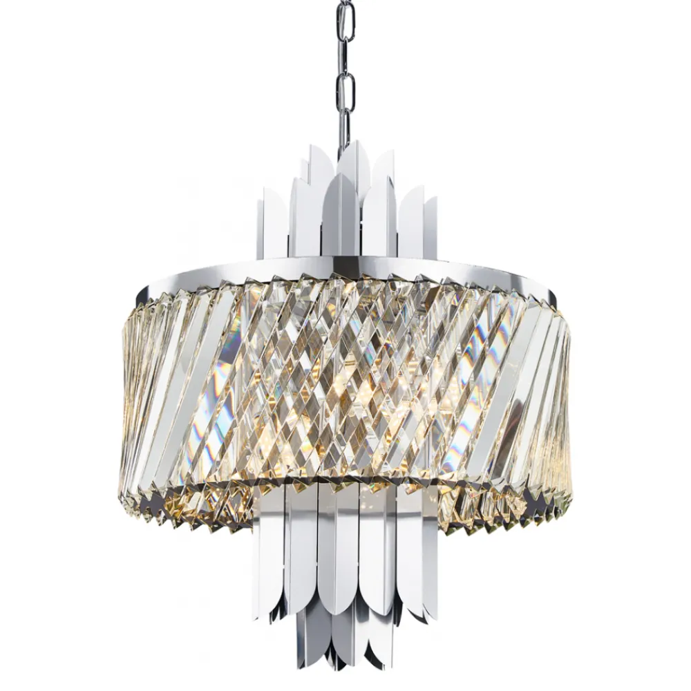 Żyrandol MARGOT Srebrny Szklane Kryształy 6xE14 43cm * Eko-light Discount