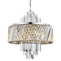 Żyrandol MARGOT Srebrny Szklane Kryształy 9xE14 55cm * Eko-light Discount