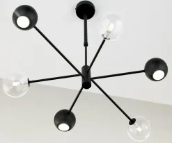 Żyrandol MOKA Czarny Transparentny Szklane Klosze 3xG9 3xGU10 * Jupiter Hot