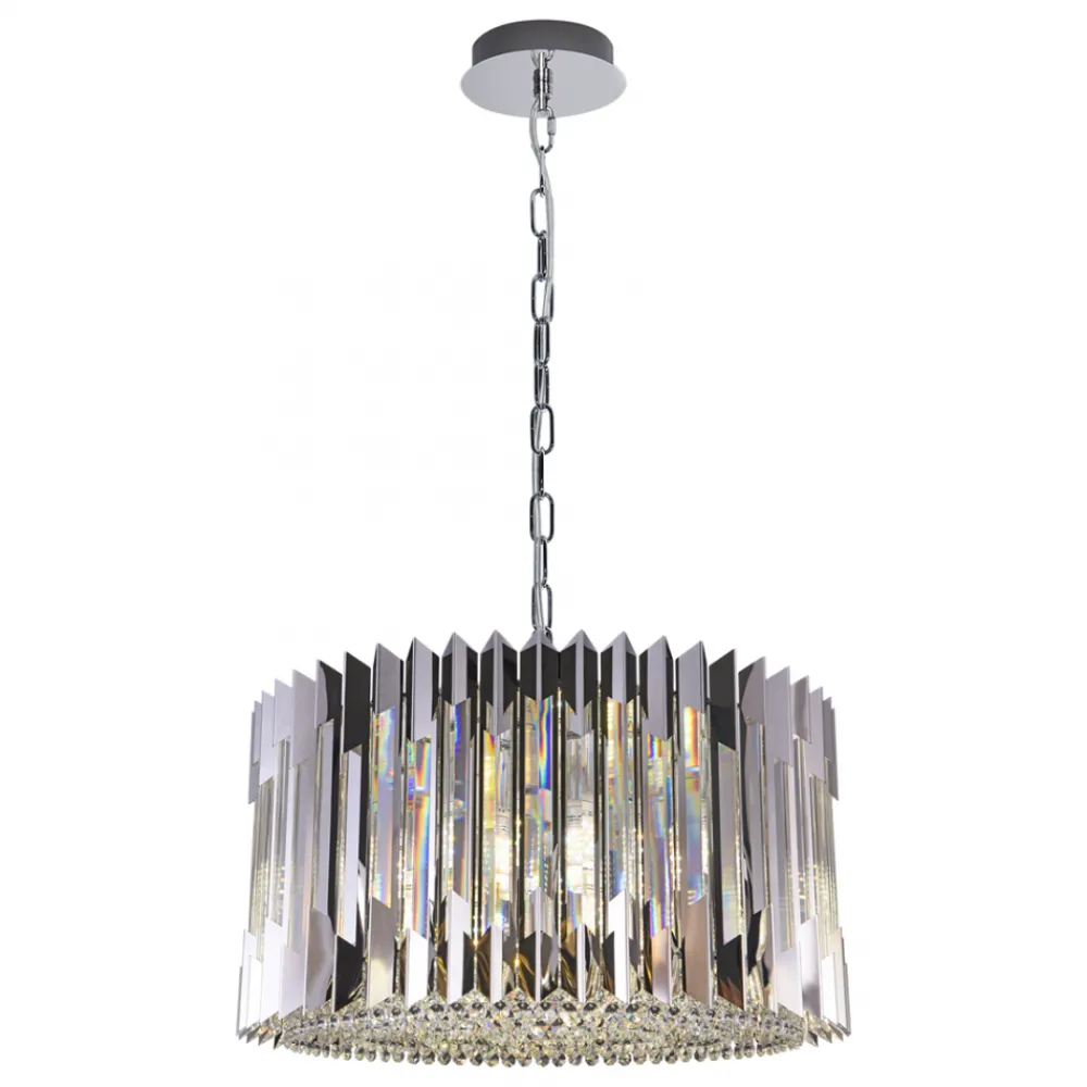 Żyrandol RITZ Srebrny Szklane Kryształy 12xE14 54cm * Eko-light Hot