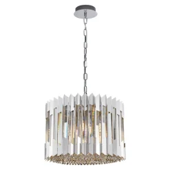 Żyrandol RITZ Srebrny Szklane Kryształy 7xE14 42cm * Eko-light New