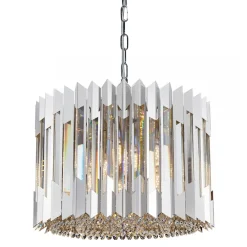 Żyrandol RITZ Srebrny Szklane Kryształy 7xE14 42cm * Eko-light New
