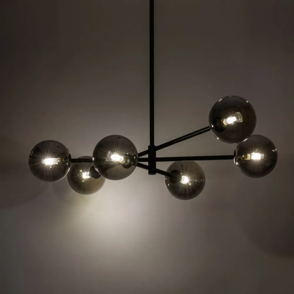 Żyrandol SARIUS Czarny Szklane Klosze 6xG9 * TK Lighting Online