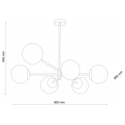 Żyrandol SARIUS Czarny Szklane Klosze 6xG9 * TK Lighting Outlet