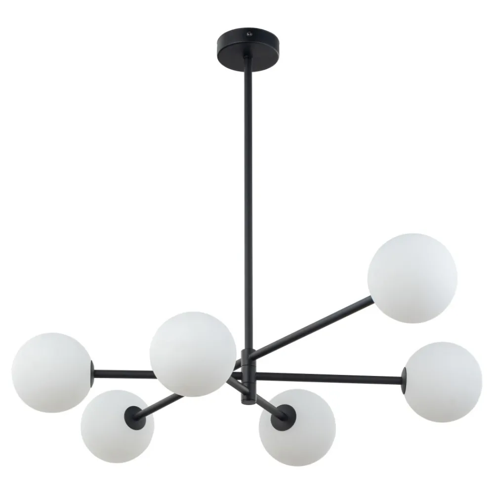 Żyrandol SARIUS Czarny Szklane Klosze 6xG9 * TK Lighting Outlet