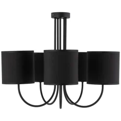 Żyrandol TORENS Czarny Złoty Abażury 5xE27 * TK Lighting Sale
