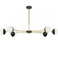 Żyrandol TRENTO Czarny Bialy Szklane Klosze 6xG9 * Jupiter Clearance