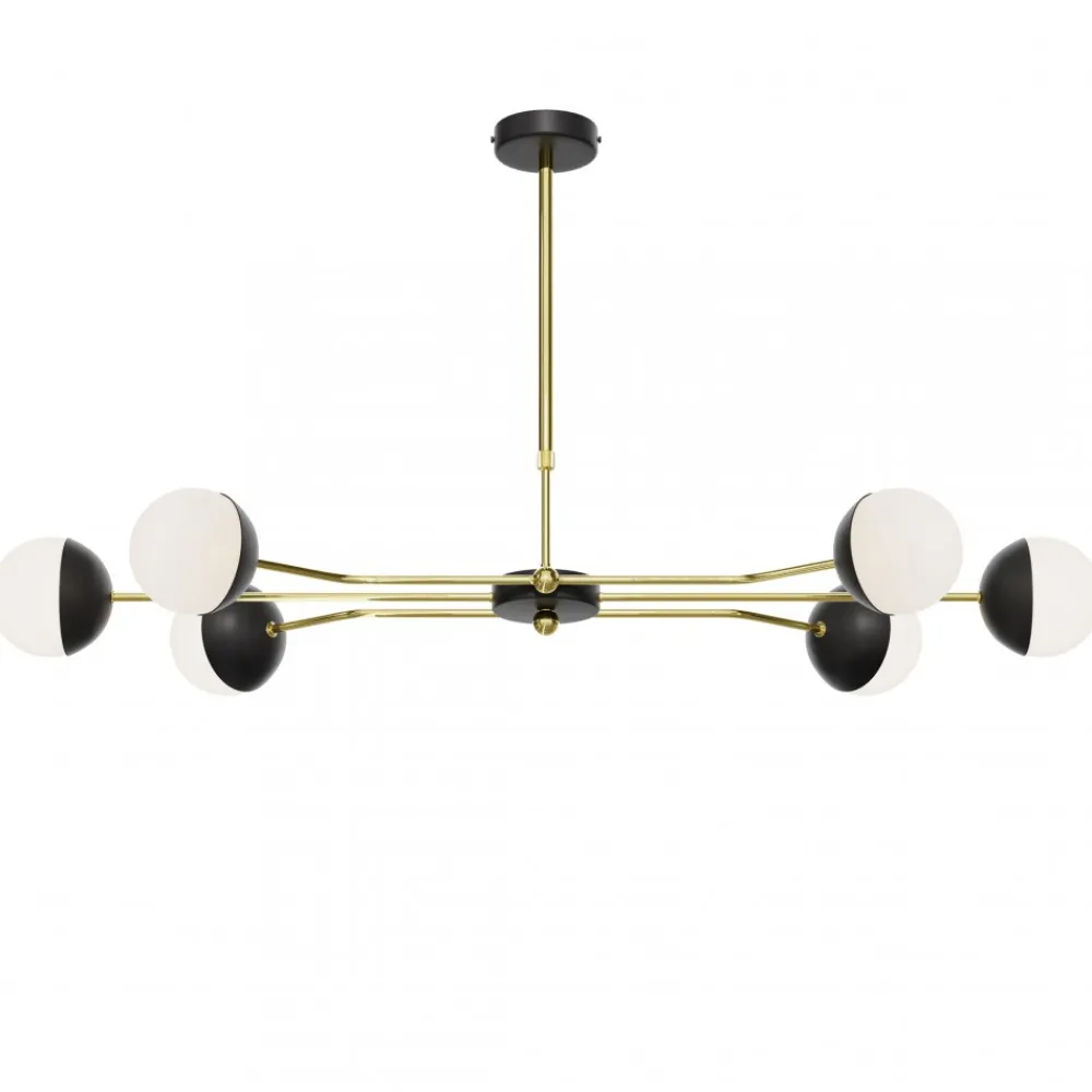 Żyrandol TRENTO Czarny Bialy Szklane Klosze 6xG9 * Jupiter Clearance
