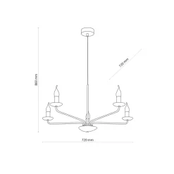 Żyrandol świecznikowy LIMAL Czarny 5xE14 * TK Lighting Hot