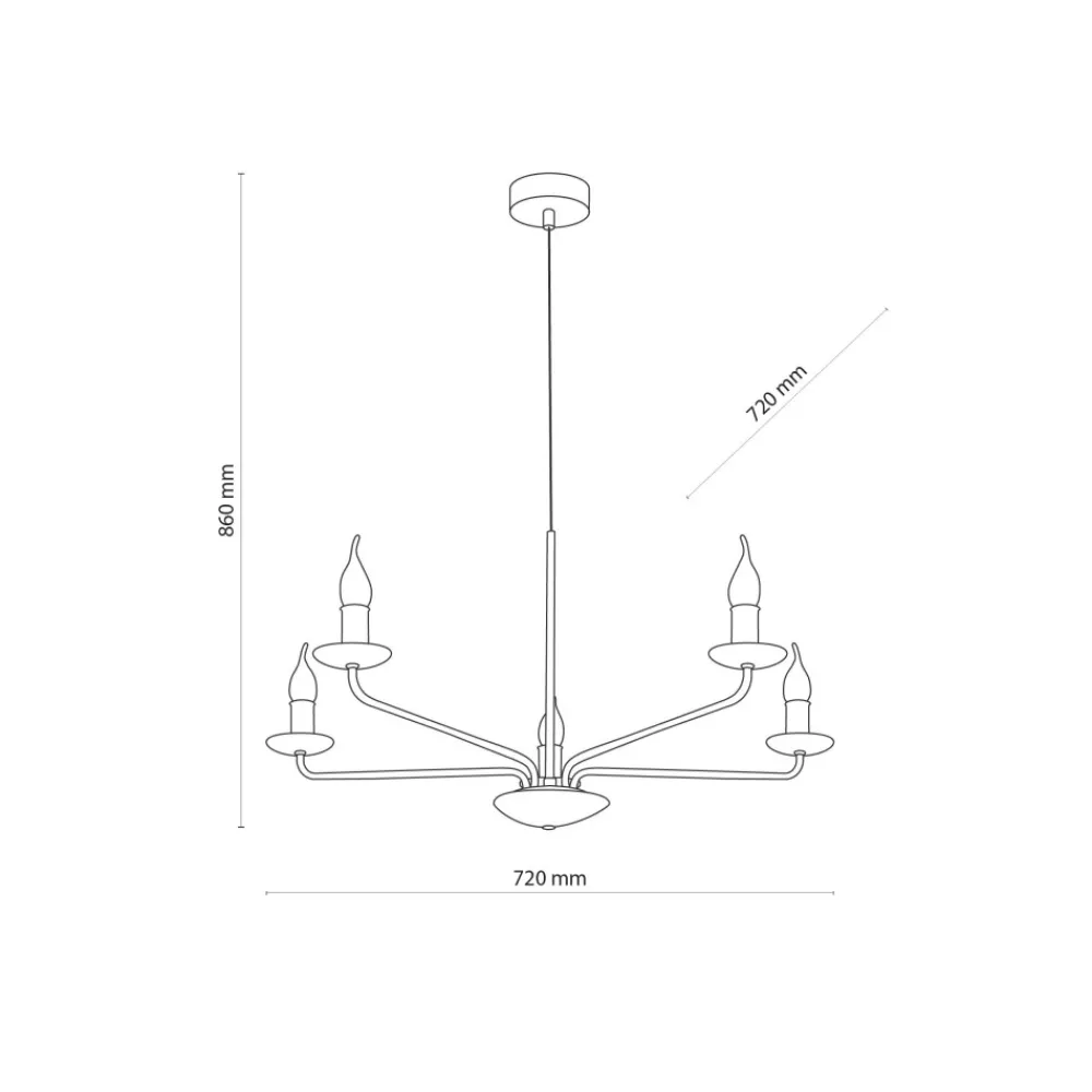 Żyrandol świecznikowy LIMAL Czarny 5xE14 * TK Lighting Hot