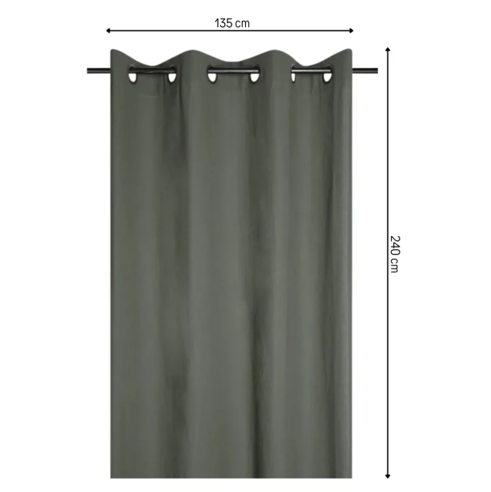 Zasłona DUO bawełniana 135x240 cm oliwkowa