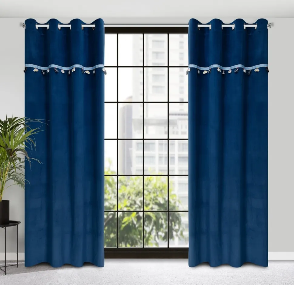 Zasłona gotowa z serii CAR 1 granatowa