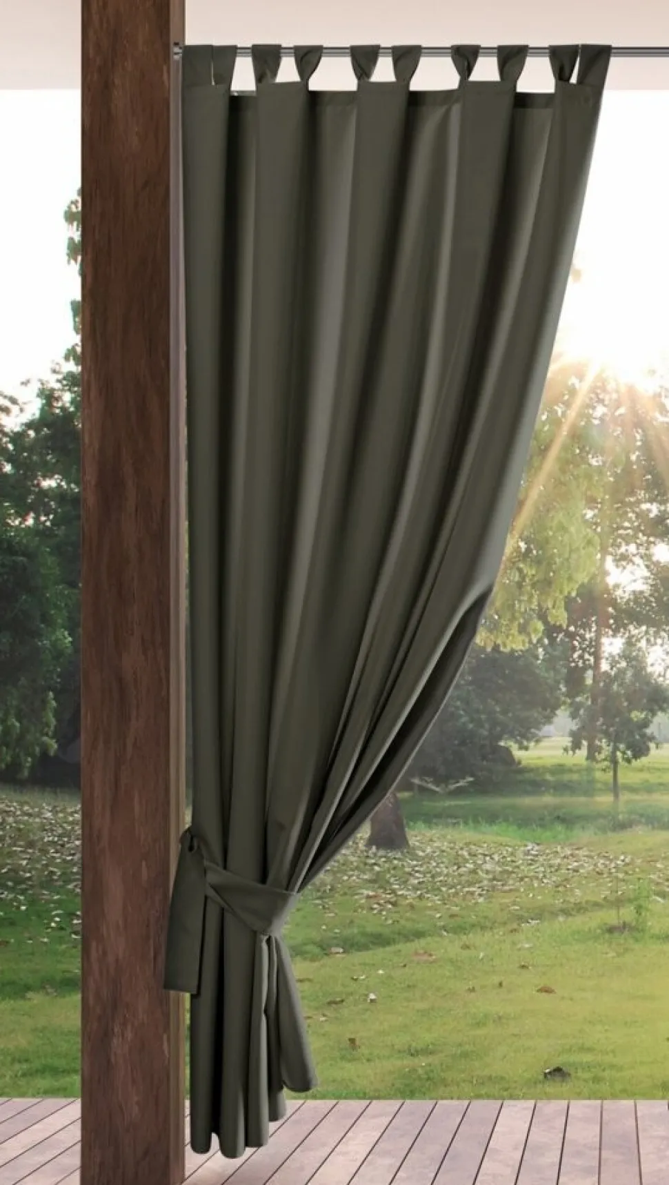 Zasłona ogrodowa 155cm x 260cm zgaszona zieleń