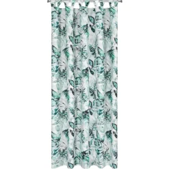 Zasłona ogrodowa 155x220cm biała zielone liście