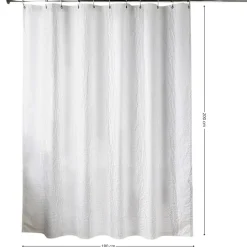 Zasłona prysznicowa ARUSHA 180x200 cm efekt zebry biała