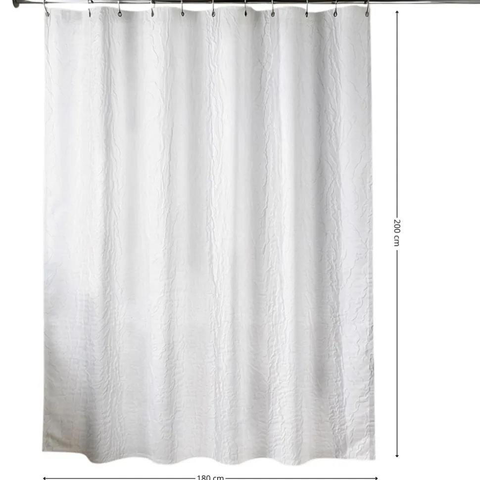 Zasłona prysznicowa ARUSHA 180x200 cm efekt zebry biała