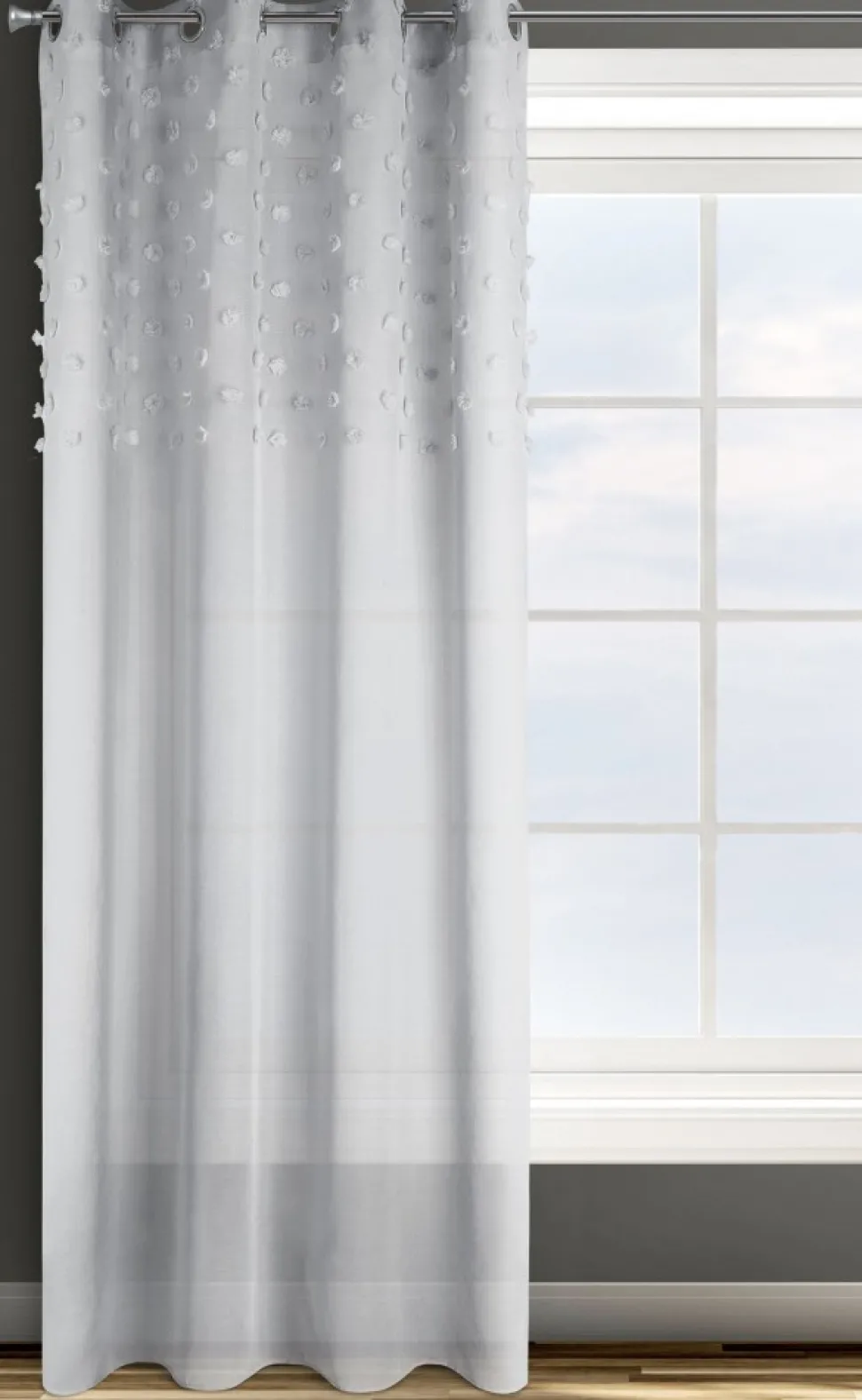 Zasłona STELLA srebro 140x250 przelotki