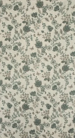 Zasłona TALI 140x250 cm zielone kwiaty przelotki