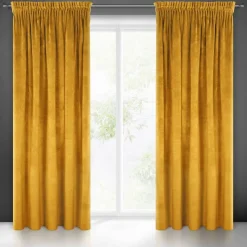 Zasłona VILLA gotowa na taśmie 140x270 musztardowa