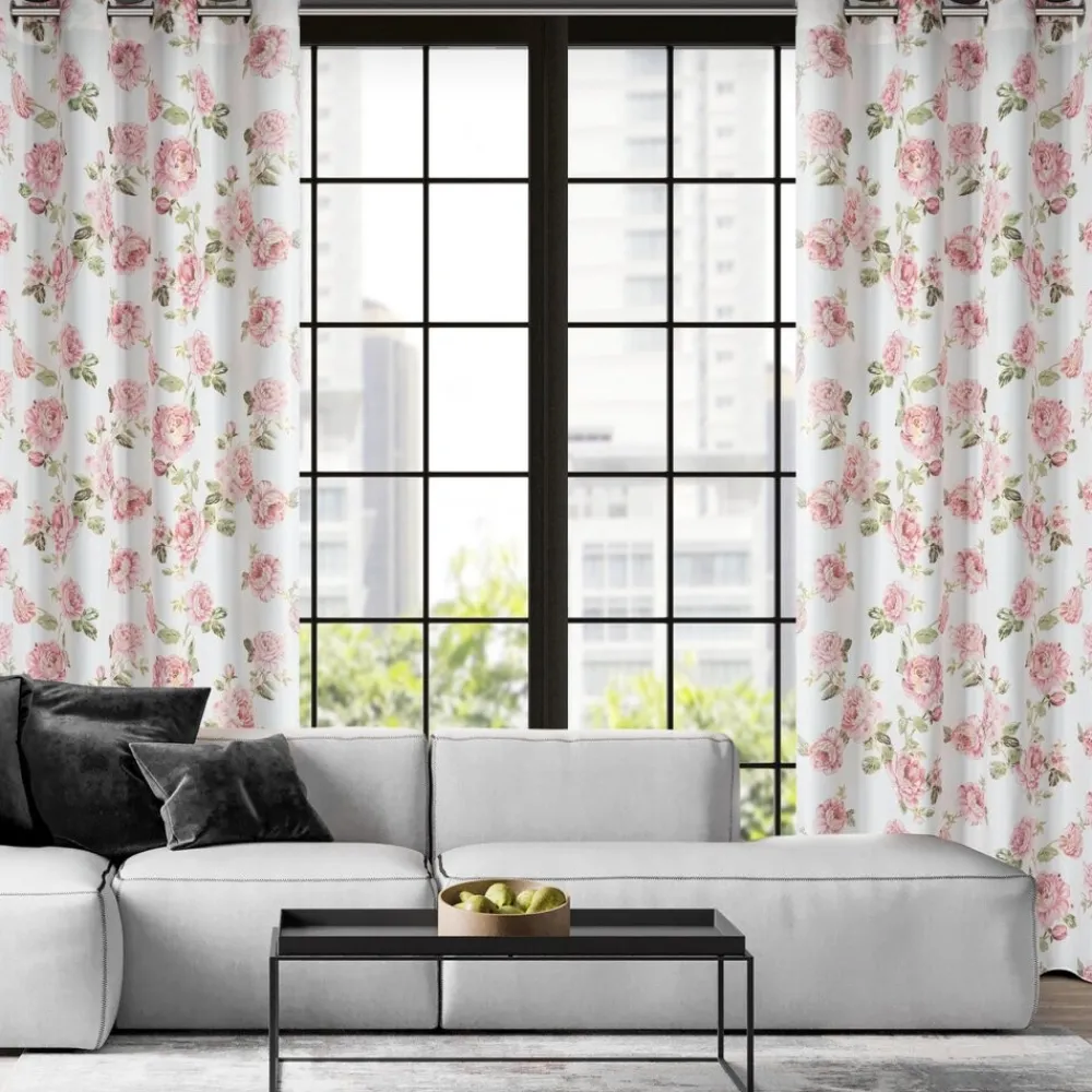 Zasłona AVANI 140x250 cm różowe kwiaty * EUROFIRANY B.B. Choczyńscy Sp.J. Sale