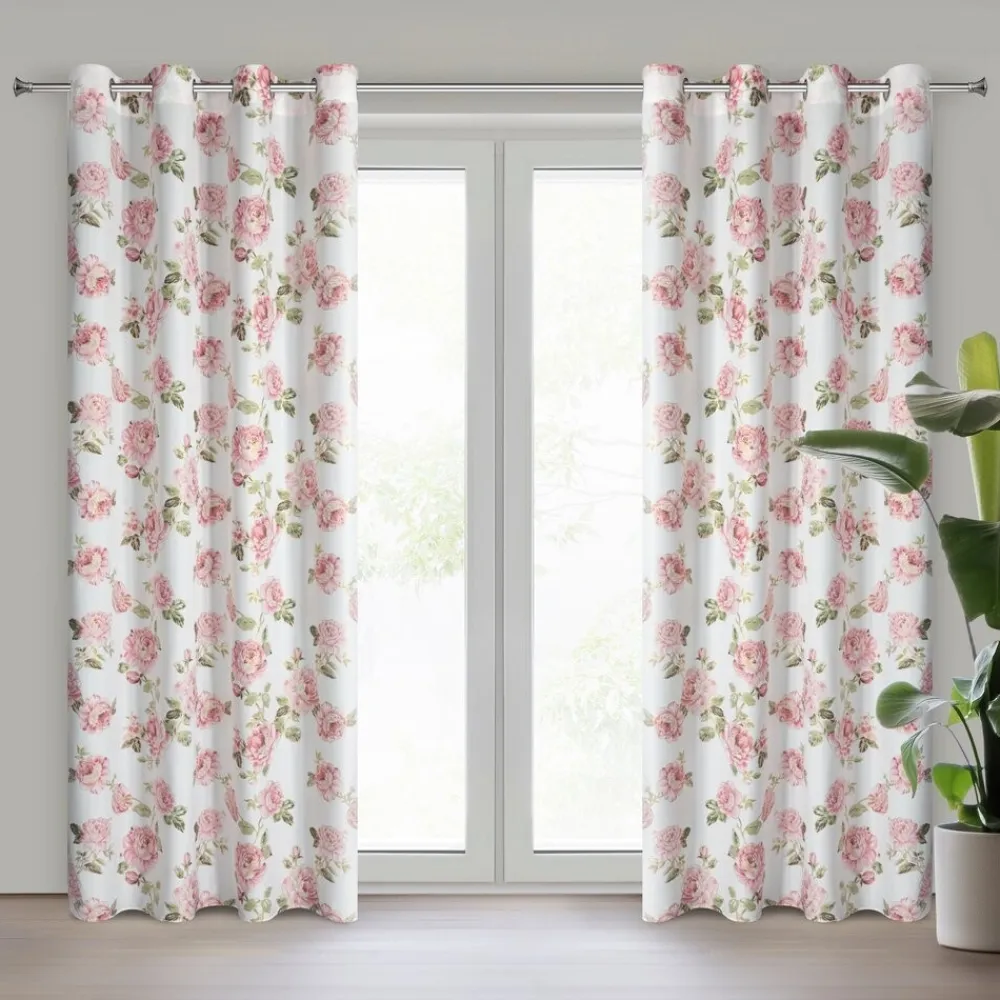 Zasłona AVANI 140x250 cm różowe kwiaty * EUROFIRANY B.B. Choczyńscy Sp.J. Sale