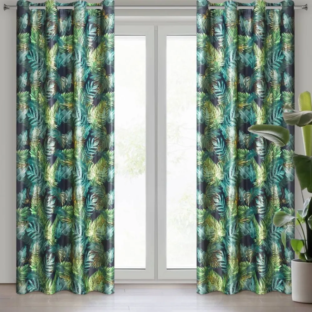 Zasłona DAVOS 140x250 cm czarno zielona * EUROFIRANY B.B. Choczyńscy Sp.J. Sale