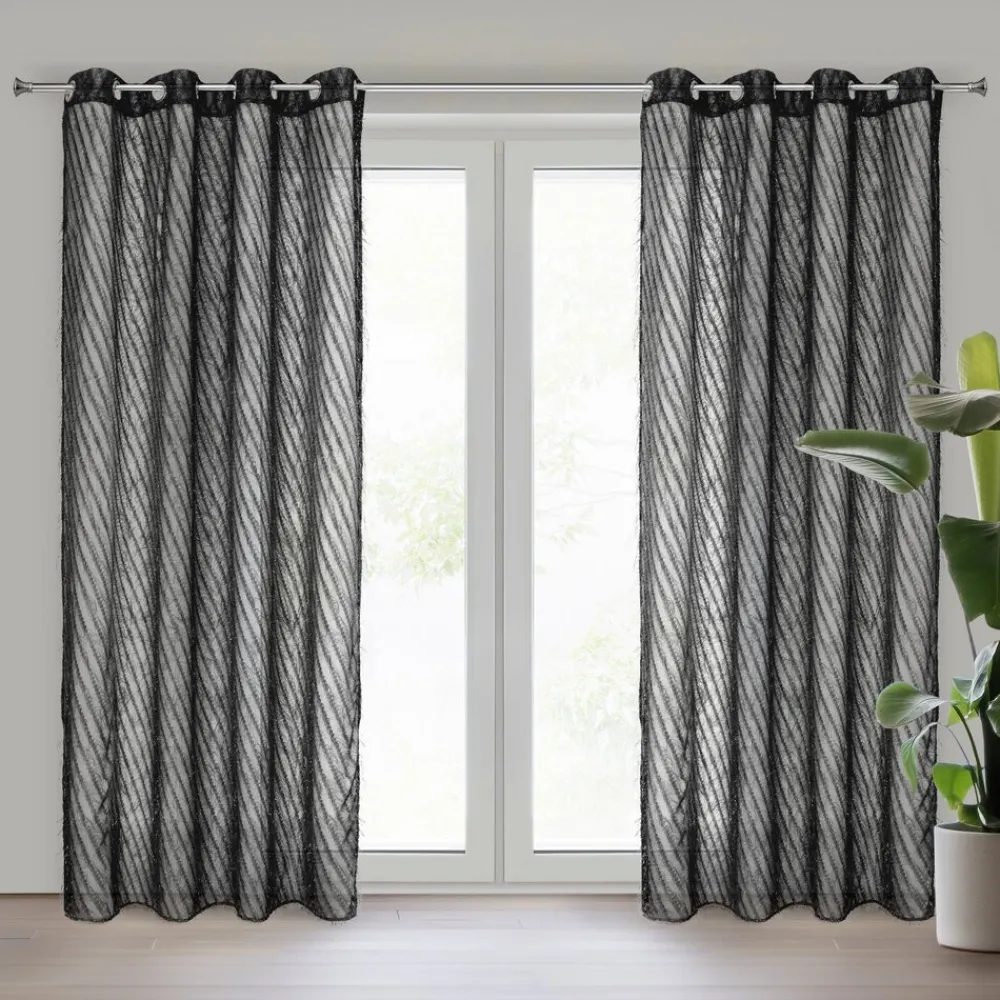 Zasłona LAUREL 140x250 czarna moherowe nici * EUROFIRANY B.B. Choczyńscy Sp.J. Clearance