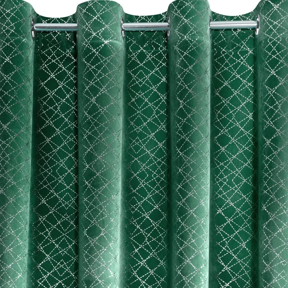 Zasłona MOLY 140x250 zielona srebrny nadruk * EUROFIRANY B.B. Choczyńscy Sp.J. Discount