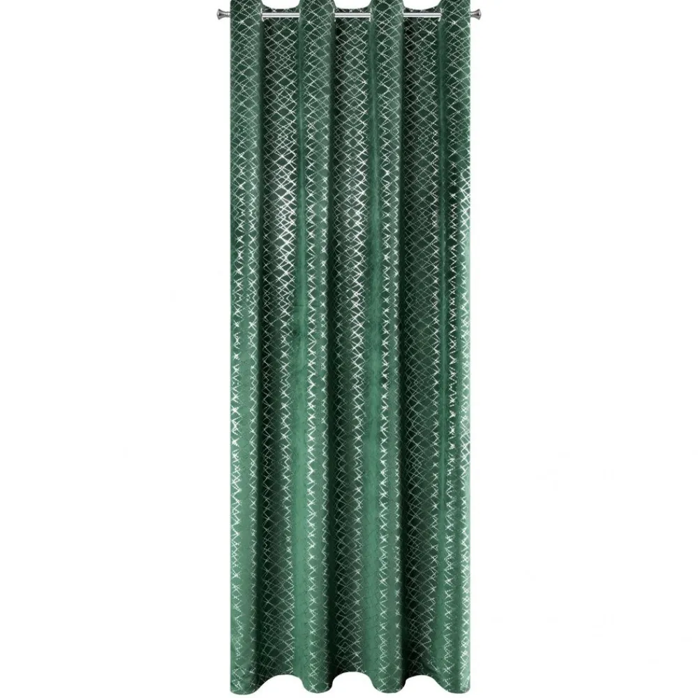 Zasłona MOLY 140x250 zielona srebrny nadruk * EUROFIRANY B.B. Choczyńscy Sp.J. Discount