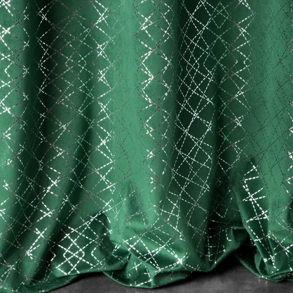 Zasłona MOLY 140x250 zielona srebrny nadruk * EUROFIRANY B.B. Choczyńscy Sp.J. Discount