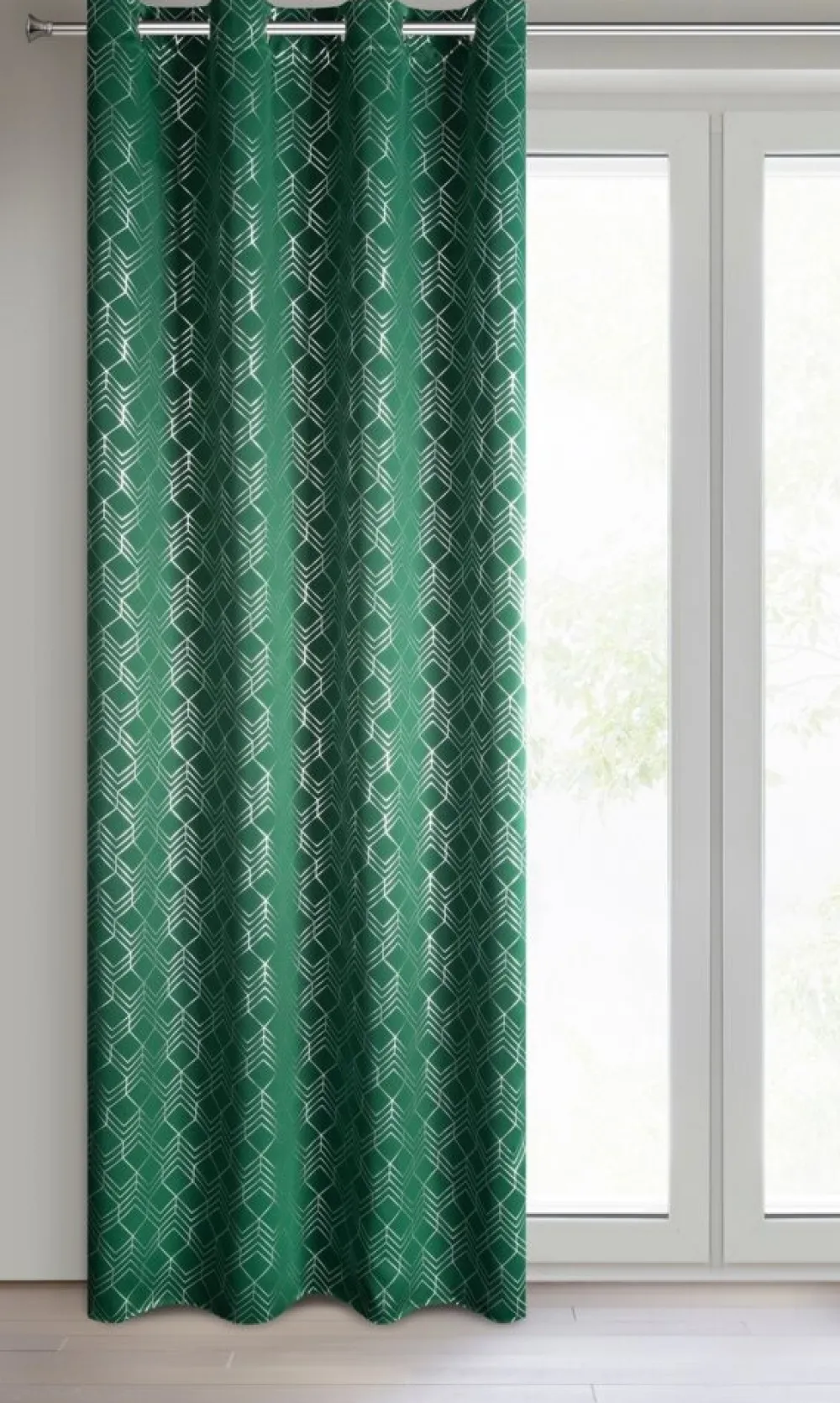 Zasłona POLI 140x250 zielona geometryczna * EUROFIRANY B.B. Choczyńscy Sp.J. Sale