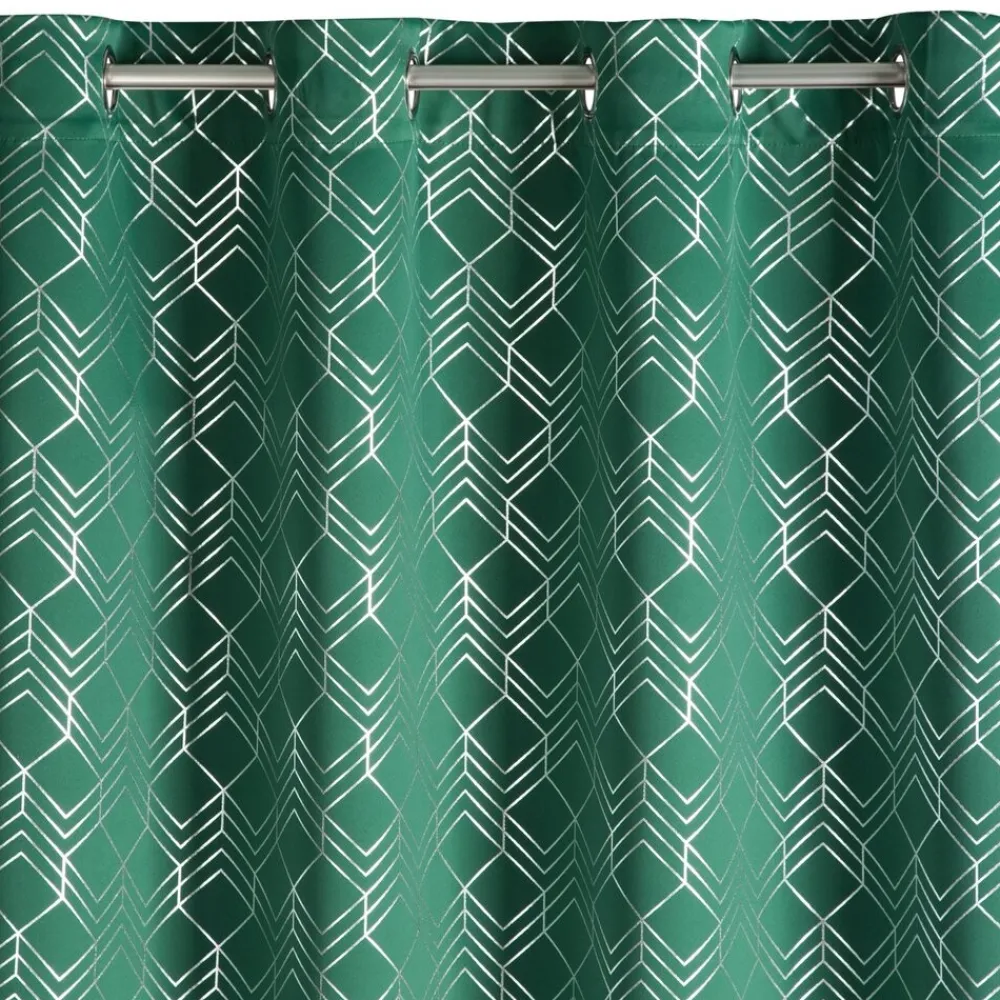 Zasłona POLI 140x250 zielona geometryczna * EUROFIRANY B.B. Choczyńscy Sp.J. Sale