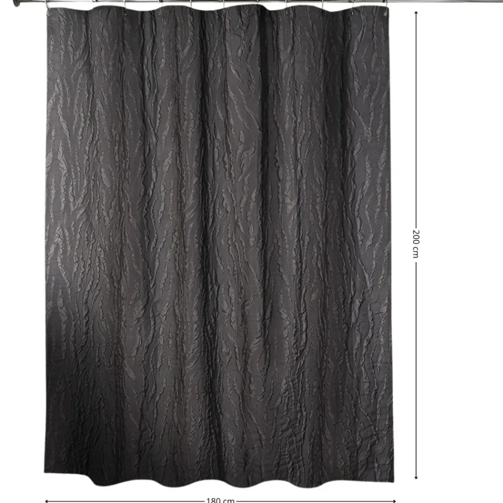 Zasłona prysznicowa ARUSHA 180x200 cm efekt zebry czarna * TENDANCE Best