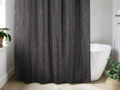 Zasłona prysznicowa ARUSHA 180x200 cm efekt zebry czarna * TENDANCE Best