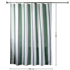 Zasłona prysznicowa Nola 180x200 cm pasy szałwia * TENDANCE Online