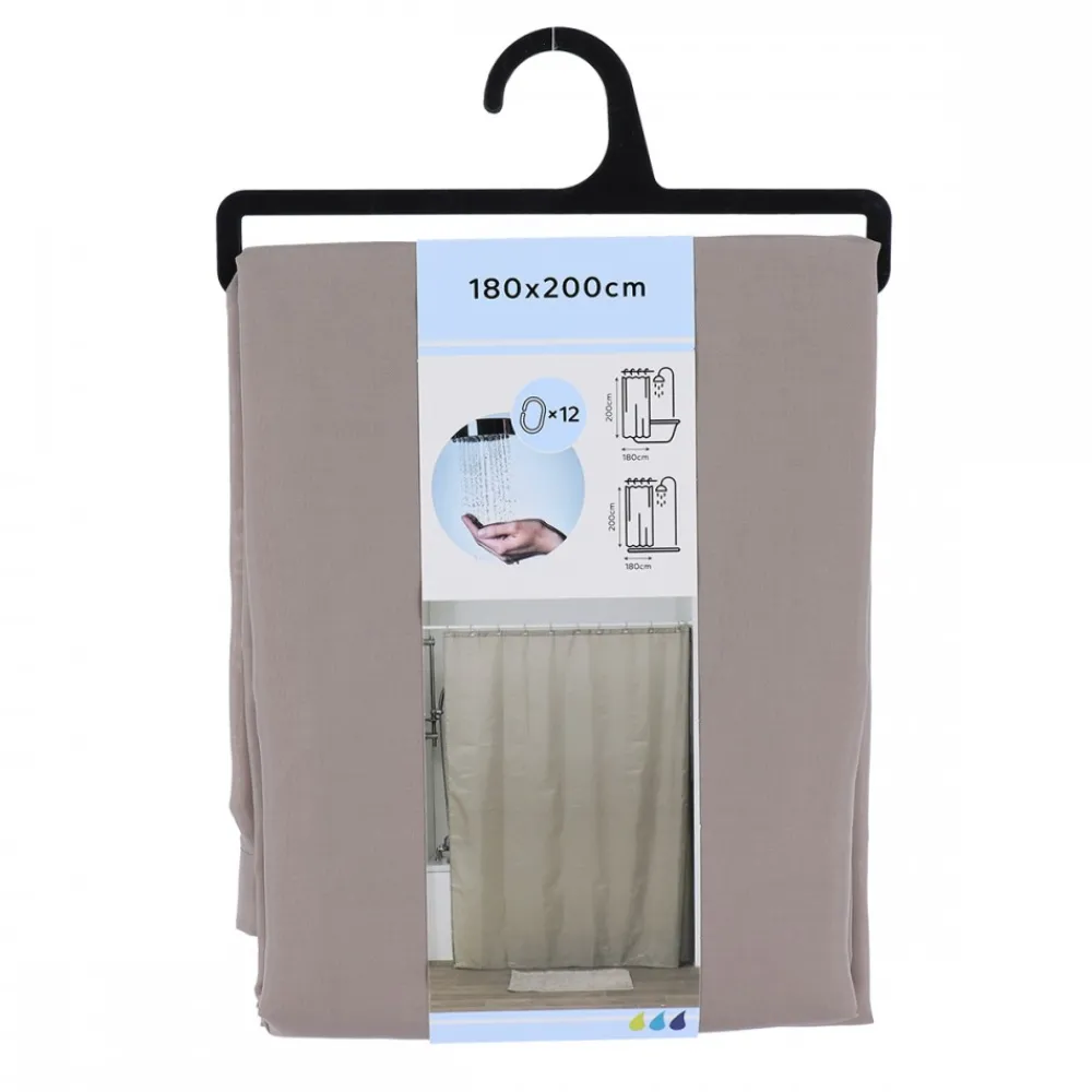Zasłona prysznicowa Sileno Taupe H200cm * TENDANCE